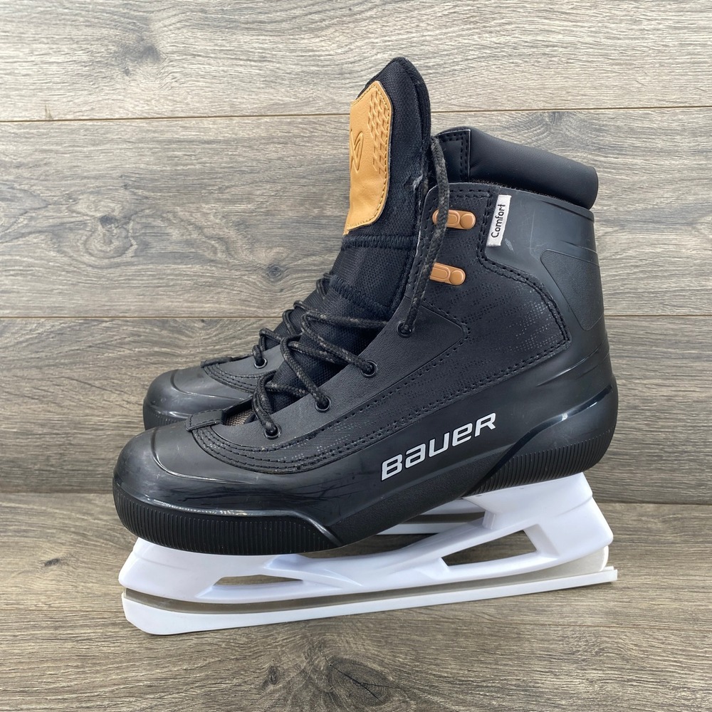Bauer Colorado Ice Skates Mens Size 8 Black Tan Comfort Recreational Skating